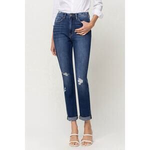 Flying Monkey Super High Rise Distressed Cuffed Mom Jeans - Y3986 - Size 29